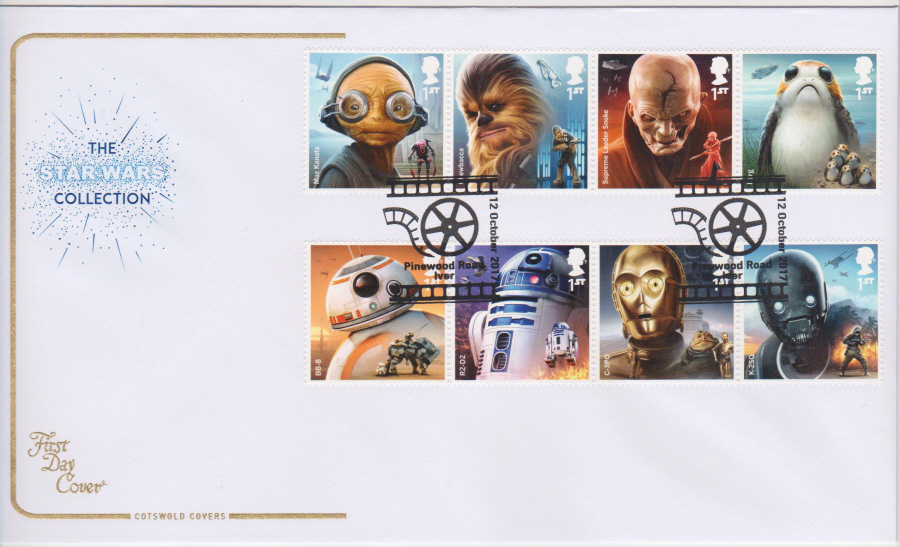 2017 - First Day Cover "Star Wars", Cotswold, Pinewood Road Iver Pictorial Postmark